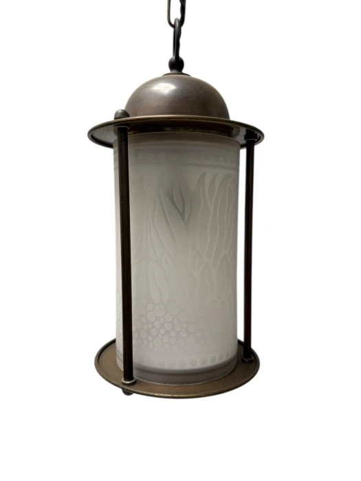 Patinated Brass Arts & Crafts Art Nouveau Lantern, 1900s